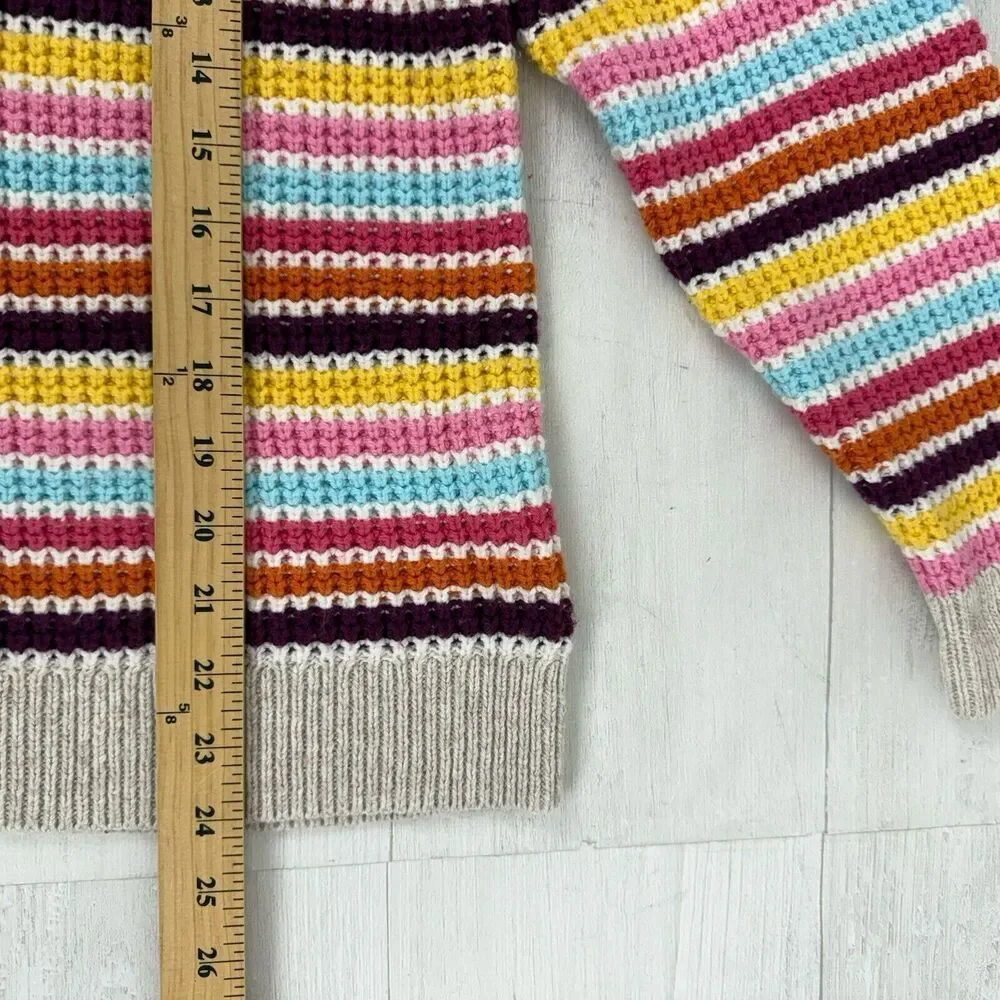 Talbots Mockneck Sweater Women L Happy Stripe Classic Cotton Blend Preppy Fun‎ - Picture 13 of 15